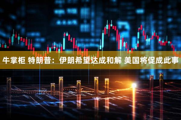 牛掌柜 特朗普：伊朗希望达成和解 美国将促成此事