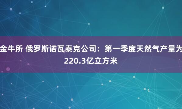金牛所 俄罗斯诺瓦泰克公司：第一季度天然气产量为220.3亿立方米