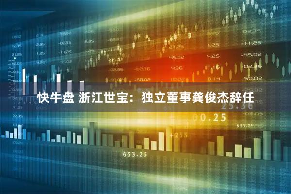 快牛盘 浙江世宝：独立董事龚俊杰辞任
