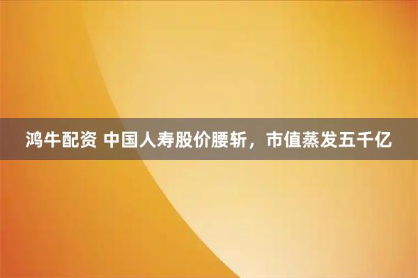 鸿牛配资 中国人寿股价腰斩，市值蒸发五千亿