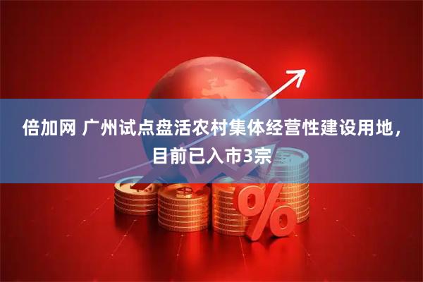 倍加网 广州试点盘活农村集体经营性建设用地,目前已入市3宗